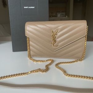 Authentic YSL envelope chain wallet